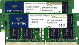 Timetec Hynix IC 64GB KIT(2x32GB) DDR4 3200MHz PC4-25600 Unbuffered ECC UDIMM 1.2V CL22 2Rx8 Dual Rank 260 Pin SODIMM Memory RAM Module Upgrade (64GB KIT(2x32GB))