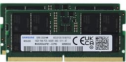 Samsung 32GB (2x16GB) DDR5 6400MHz PC5-51200 CSODIMM Clocked SODIMM 1Rx8 Single Rank CL52 1.1V 262-Pin Non ECC Unbuffered Laptop Notebook RAM Memory M435R2GA3PB1-CCP