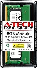 A-Tech 8GB DDR5 5600MHz PC5-44800 CL46 SODIMM 1.1V Non-ECC Unbuffered SO-DIMM 262-Pin Laptop Computer RAM Memory Upgrade Module