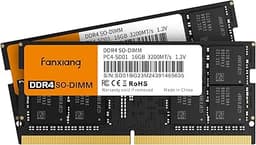 SODIMM DDR4 RAM 32GB (2 x 16GB) 3200Mhz, Intel AMD Laptop Memory CL22 1.2V Dual Channel,Ideal for Gaming and Productivity