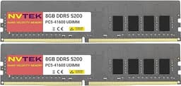 16GB 2X8GB DDR5 5200MHZ PC5-41600 1Rx8 1.1V CL44 288-PIN Non-ECC Unbuffered UDIMM NVTEK Laptop PC Memory KIT