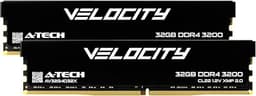 A-Tech Velocity RAM 64GB (2x32GB) DDR4 3200MHz (PC4-25600) XMP 2.0 UDIMM 1.2V Non-ECC DIMM 288-Pin Desktop Computer Gaming Memory - AV2K32G4D32X