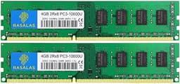 Rasalas 8GB Kit (2x4GB) PC3-10600 DDR3 1333 PC3 10600U Ram 2Rx8 PC3 10600U 1333 mhz DDR3 1.5V CL9 240-pin DDR3 Memory Module Upgrade for Desktop