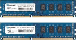 PC3-10600U 8GB Kit (2X4GB) DDR3 10600 1333MHz PC3-10600 4GB 2Rx8 240-pin Dimm CL9 1.5V Desktop RAM Memory Module
