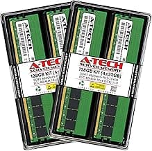 A-Tech 128GB Kit (4x32GB) DDR5 4800MHz PC5-38400 ECC RDIMM 1Rx4 (EC8 10x4) Single Rank 1.1V ECC Registered DIMM 288-Pin Server RAM Memory Upgrade Modules (A-Tech Enterprise Series)