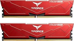 T-Force Vulcan DDR5 32GB (2x16GB) 6000MHz (PC5-48000) CL38 Intel XMP 3.0 & AMD Expo Compatible Desktop Memory Module Ram Red FLRD532G6000HC38JDC01