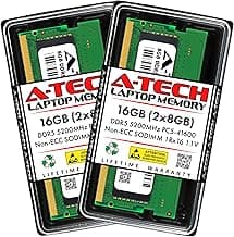 A-Tech 16GB Kit (2x8GB) DDR5 5200MHz PC5-41600 CL42 SODIMM 1Rx16 Single Rank 1.1V Non-ECC Unbuffered SO-DIMM 262-Pin Laptop Computer RAM Memory Upgrade Modules