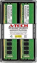 A-Tech 64GB Kit (2x32GB) RAM for Dell Inspiron 3880, 3881 Desktop | DDR4 2933MHz PC4-23400 DIMM 2Rx8 1.2V 288-Pin Non-ECC UDIMM Memory Upgrade