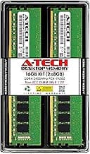 A-Tech 16GB (2x8GB) DDR4 2400MHz DIMM PC4-19200 UDIMM Non-ECC 2Rx8 1.2V CL17 288-Pin Desktop Computer RAM Memory Upgrade Kit