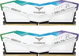 T-Force Delta RGB DDR5 Ram 64GB (2x32GB) 6000MHz PC5-48000 CL38 Intel XMP 3.0 & AMD Expo Compatible Desktop Memory Module Ram White FF4D564G6000HC38GDC01