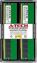 A-Tech 64GB Kit (2x32GB) DDR5 5200MHz PC5-41600 CL42 UDIMM 2Rx8 Dual Rank 1.1V Non-ECC Unbuffered DIMM 288-Pin Desktop PC/Computer RAM Memory Upgrade Modules