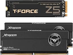 T-Force Xtreem DDR5 Ram 48GB (2x24GB) 8000MHz PC5-64000 CL38 M-DIE Desktop Memory FFXD548G8000HC38EDC01 Bundle with Z540 1TB NVMe PCIe Gen5 M.2 2280 Gaming SSD (Read 11700) TM8FF1001T0C129