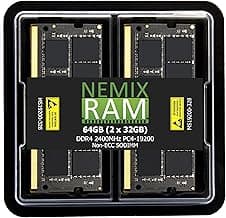 NEMIX RAM 64GB (2X32GB) DDR4 2400MHZ PC4-19200 2Rx8 1.2V CL17 260-PIN Non-ECC Unbuffered SODIMM NAS Memory KIT Compatible with QNAP TVS-672XT TVS-872XT TVS-472XT