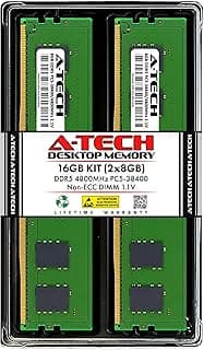 A-Tech 16GB Kit (2x8GB) DDR5 4800MHz PC5-38400 CL40 UDIMM 1.1V Non-ECC Unbuffered DIMM 288-Pin Desktop PC/Computer RAM Memory Upgrade Modules