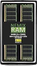 NEMIX RAM 64GB (2X32GB) DDR4 2400MHZ PC4-19200 2Rx4 1.2V CL17 288-PIN ECC RDIMM Registered Server Memory KIT