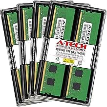 A-Tech 128GB Kit (8x16GB) DDR5 4800MHz PC5-38400 ECC RDIMM 1Rx8 (EC8 10x4) Single Rank 1.1V ECC Registered DIMM 288-Pin Server RAM Memory Upgrade Modules (A-Tech Enterprise Series)