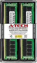 A-Tech 64GB Kit (2x32GB) DDR4 2666MHz PC4-21300 ECC RDIMM 2Rx4 Dual Rank 1.2V ECC Registered DIMM 288-Pin Server & Workstation RAM Memory Upgrade Modules (A-Tech Enterprise Series)