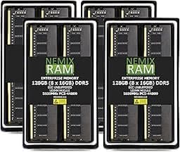 128GB 8X16GB DDR5 5600MHZ PC5-44800 2Rx8 1.1V CL46 288-PIN ECC Unbuffered UDIMM NEMIX RAM Memory KIT
