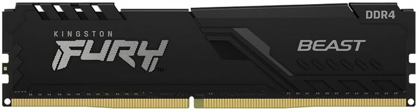 Kingston 16GB 3200MHz DDR4 RAM module โ FURY Beast 16GB 3200MHz DDR4 CL16 Desktop Memory Single Stick KF432C16BB/16, Black