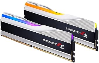 G.Skill 32GB (2x16) 6000MHz DDR5 RAM module โ Trident Z5 RGB Series DDR5 RAM (Intel XMP 3.0 & AMD Expo) 32GB (2x16GB) 6000MT/s CL36-36-36-96 1.35V Desktop Computer Memory U-DIMM - Metallic Silver (F5-6000J3636F16GX2-TZ5RS)