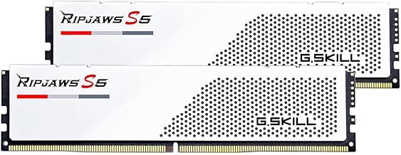 G.Skill 32GB (2x16) 6000MHz DDR5 RAM module โ Ripjaws S5 Series DDR5 RAM (Intel XMP 3.0) 32GB (2x16GB) 6000MT/s CL32-38-38-96 1.35V Desktop Computer Memory U-DIMM - Matte White (F5-6000J3238F16GA2-RS5W)