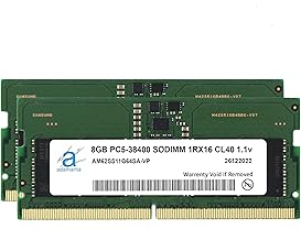 Adamanta 16GB (2x8) 4800MHz DDR5 RAM module โ Adamanta 16GB (2x8GB) DDR5 4800MHz PC5-38400 SODIMM 1Rx16 CL40 1.1v Laptop Notebook Memory Module Upgrade RAM
