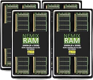 NEMIX RAM 256GB (8x32) 2666MHz DDR4 RAM module โ NEMIX RAM 256GB (8X32GB) DDR4 2666MHZ PC4-21300 2Rx4 1.2V CL19 288-PIN ECC RDIMM Registered Server Memory KIT