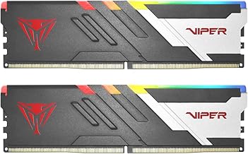 Patriot 32GB (2x16) 6400MHz DDR5 RAM module โ Viper Venom RGB DDR5 RAM 32GB (2X16GB) 6400MHz CL32 1.4v UDIMM Desktop Gaming Memory Kit Compatible with Intel XMP - PVVR532G640C32K