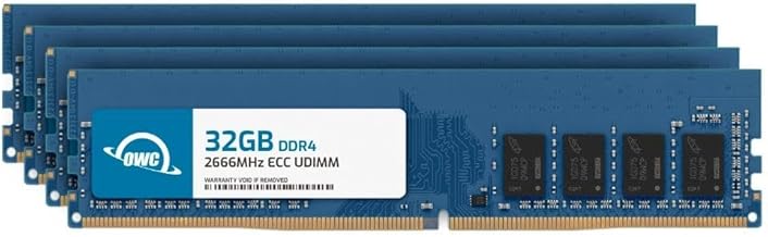 OWC 128GB (4x32) 2666MHz DDR4 RAM module โ OWC 128GB (4x32GB) DDR4 2666MHz PC4-21300 CL19 2RX8 ECC Unbuffered UDIMM 1.2V 288-pin Workstation Server Memory RAM