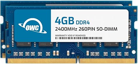 OWC 8GB (2x4) 2400MHz DDR4 RAM module โ OWC 8GB (2x4GB) DDR4 2400MHZ PC4-19200 CL17 1RX8 Non-ECC SODIMM 1.2V 260-pin Laptop Notebook Memory RAM Upgrade Module