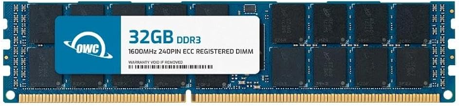 OWC 32GB DDR3 RAM module โ OWC 32GB DDR3 1600 PC3-12800 CL11 4Rx4 240-pin 1.5V ECC Registered RDIMM Memory RAM Module Upgrade for Select Workstations or Servers