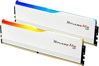 TEAMGROUP 32GB (2x16) 5200MHz DDR5 RAM module โ Ripjaws M5 RGB Series DDR5 RAM (Intel XMP 3.0 & AMD Expo) 32GB (2x16GB) 5200MT/s CL40-40-40-83 1.10V Desktop Computer Memory U-DIMM - Matte White (F5-5200J4040A16GX2-RM5RW)