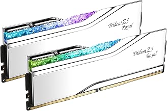 G.Skill 48GB (2x24) 8000MHz DDR5 RAM module โ G.SKILL Trident Z5 Royal Series DDR5 RAM (Intel XMP 3.0) 48GB (2x24GB) 8000MT/s CL40-48-48-128 1.35V Desktop Computer Memory U-DIMM - Silver (F5-8000J4048F24GX2-TR5S)