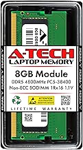 A-Tech 8GB 4800MHz DDR5 RAM module โ A-Tech 8GB RAM Replacement for HP M97595-001 | DDR5 4800MHz PC5-38400 SODIMM 1Rx16 1.1V 262-Pin Non-ECC Laptop Memory Module (M97595-001-ATC)