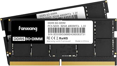 undefined 64GB (2x32) 4800MHz DDR5 RAM module โ fanxiang SODIMM DDR5 4800MHz RAM 64GB Kit (2 x 32GB),CL40 1.1V SODIMM 262 Pin Laptop Memory Module Ram,Memory for Enhanced Gaming Performance and Smooth Multitasking