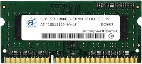 Adamanta 4GB (1x4) 1333MHz DDR3 RAM module โ Adamanta 4GB (1x4GB) Compatible for Dell Latitude E6520, E6510, E6420, E6320, E6220, E5520, E5420 DDR3 1333Mhz PC3-10600 SODIMM 1Rx8 CL9 1.5v Notebook Laptop Memory RAM Upgrade