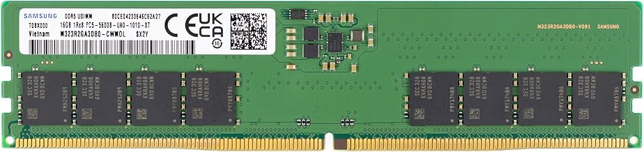 Samsung 16GB 5600MHz DDR5 RAM module โ Samsung 16GB DDR5 5600MHz PC5-44800 CL46 UDIMM 1Rx8 Single Rank 1.1V Non-ECC DIMM 288-Pin Desktop PC RAM Memory M323R2GA3DB0-CWM