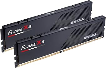 G.Skill 64GB (2x32) 6000MHz DDR5 RAM module โ Flare X5 Series DDR5 RAM (AMD EXPO) 64GB (2x32GB) 6000MT/s CL28-36-36-96 1.40V Desktop Computer Memory U-DIMM - Matte Black (F5-6000J2836G32GX2-FX5)