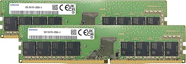 undefined 32GB (2x16) 3200MHz DDR4 RAM module โ 32GB (2x16GB) DDR4 3200MHz PC4-25600 (PC4-3200AA) CL22 UDIMM 1Rx8 Single Rank 1.2V Non-ECC DIMM 288-Pin Desktop PC RAM Memory