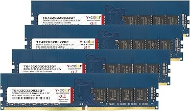 V-Color 128GB (4x32) 3200MHz DDR4 RAM module โ V-Color DDR4 128GB (4x32GB) 3200MHz (PC4-25600) Server Memory Ram Module Upgrade Dual Rank ECC DIMM 1.2V CL22 2Rx8 (TE432G32D822Q)