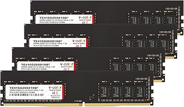 V-Color 64GB (4x16) 3200MHz DDR4 RAM module โ V-Color DDR4 64GB (4x16GB) 3200MHz (PC4-25600) Server Memory Ram Module Upgrade Single Rank ECC DIMM 1.2V CL22 1Rx8 (TE416G32S822Q)