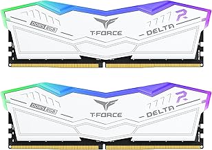 TEAMGROUP 32GB (2x16) 6000MHz DDR5 RAM module โ T-Force Delta RGB DDR5 Ram 32GB (2x16GB) 6000MHz PC5-48000 CL28 Intel XMP 3.0 AMD Expo Compatible Desktop Memory White FF4D532G6000HC28ADC01