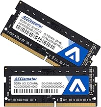 undefined 16GB (2x8) 3200MHz DDR4 RAM module โ Acclamator DDR4 16GB Kit (2x8GB) 3200MHz PC4-25600 CL22 1.2V Unbuffered Non-ECC SODIMM 260-Pin Laptop Notebook PC Computer Memory Module Ram Upgrade
