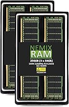 NEMIX RAM 256GB (4x64) 3200MHz DDR4 RAM module โ 256GB 4X64GB DDR4 3200MHZ PC4-25600 4Rx4 1.2V CL22 288-PIN ECC Registered RDIMM NEMIX RAM Server Memory KIT