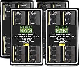 NEMIX RAM 256GB (8x32) 5600MHz DDR5 RAM module โ 256GB 8X32GB DDR5 5600MHZ PC5-44800 2Rx8 1.1V CL46 288-PIN ECC Unbuffered UDIMM NEMIX RAM Memory KIT